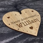 Happy Anniversary Gift For Him Her Engraved Heart Personalised