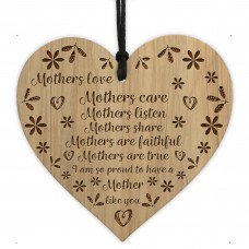 Mum Gifts Poem Wood Engraved Heart Birthday Christmas Gifts