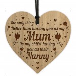 Gifts For Mum Nanny Engraved Heart Novelty Birthday Christmas