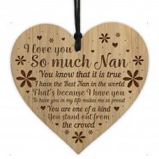 Nan Gifts Wooden Engraved Heart Nan Birthday Gift Christmas Gift
