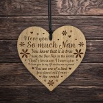 Nan Gifts Wooden Engraved Heart Nan Birthday Gift Christmas Gift