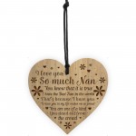 Nan Gifts Wooden Engraved Heart Nan Birthday Gift Christmas Gift