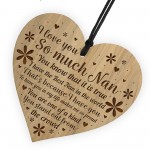Nan Gifts Wooden Engraved Heart Nan Birthday Gift Christmas Gift