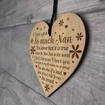 Nan Gifts Wooden Engraved Heart Nan Birthday Gift Christmas Gift