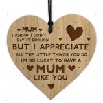 MUM GIFTS Birthday Christmas Engraved Heart Thank You Gifts