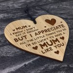 MUM GIFTS Birthday Christmas Engraved Heart Thank You Gifts