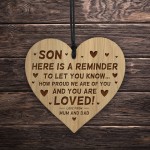 Gift For SON Engraved Heart Son Gift Ideas Birthday Christmas