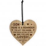 Gift For SON Engraved Heart Son Gift Ideas Birthday Christmas
