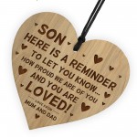 Gift For SON Engraved Heart Son Gift Ideas Birthday Christmas