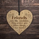 Funny Rude Friendship Plaque Wood Heart Birthday Christmas Gift