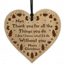 Christmas Nan Gifts Hanging Wooden Tree Decoration Gift