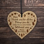 Christmas Nan Gifts Hanging Wooden Tree Decoration Gift