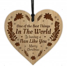 Best Nan Gifts For Christmas Wood Heart Tree Decoration Gift