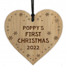 First Christmas New Baby 1st Xmas PERSONALISED Engraved Heart