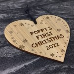First Christmas New Baby 1st Xmas PERSONALISED Engraved Heart