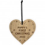 First Christmas New Baby 1st Xmas PERSONALISED Engraved Heart