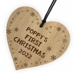 First Christmas New Baby 1st Xmas PERSONALISED Engraved Heart