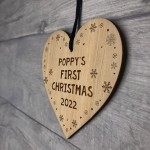 First Christmas New Baby 1st Xmas PERSONALISED Engraved Heart