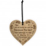 Christmas Gift For Nan Engraved Wood Hanging Heart Thank You