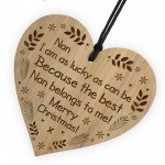Christmas Gift For Nan Engraved Wood Hanging Heart Thank You