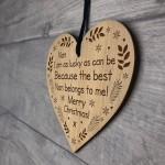 Christmas Gift For Nan Engraved Wood Hanging Heart Thank You