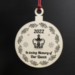 Queen Elizabeth II Plaque Hanging Wood Memorial Christmas Tree