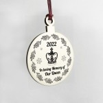 Queen Elizabeth II Plaque Hanging Wood Memorial Christmas Tree