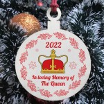 In Memory Of Queen Elizabeth ll Hanging Christmas Bauble 