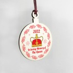 In Memory Of Queen Elizabeth ll Hanging Christmas Bauble 