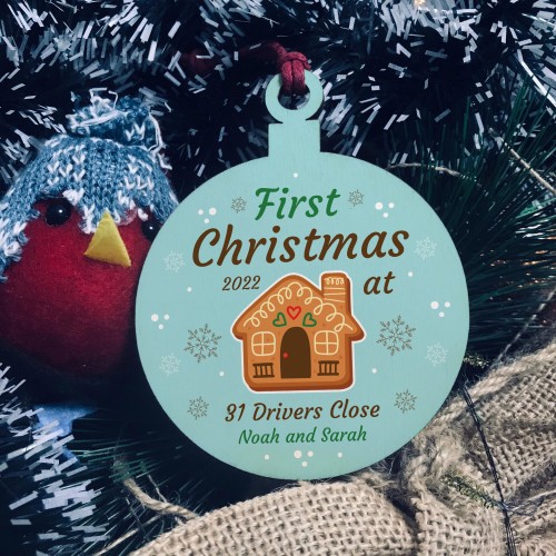 Personalised First 1st Christmas New Home Bauble Tree Decoration