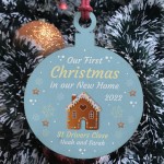 Personalised First 1st Christmas In Our New Home Bauble Wood