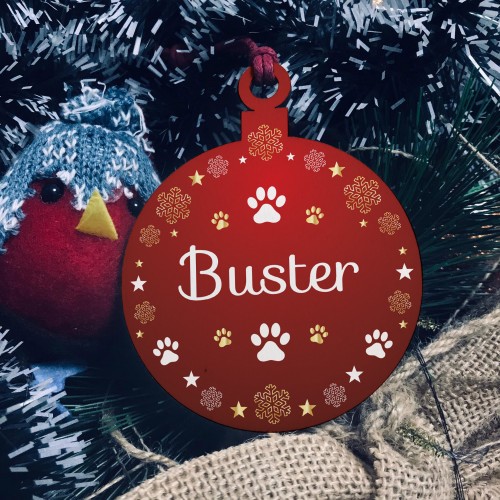 First Christmas Bauble Personalised Dog Cat Christmas Decoration