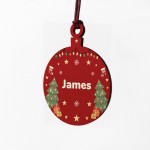 Persoanalised Any Name Christmas Bauble Wood Decoration 1st