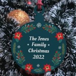 Christmas Bauble Personalised Family Tree Decoration Wood Bauble