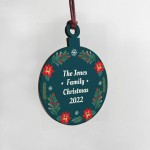 Christmas Bauble Personalised Family Tree Decoration Wood Bauble