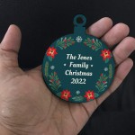Christmas Bauble Personalised Family Tree Decoration Wood Bauble