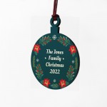 Christmas Bauble Personalised Family Tree Decoration Wood Bauble