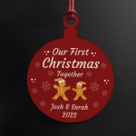 Christmas Bauble Personalised 1st Christmas Together Wood Bauble