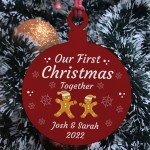 Christmas Bauble Personalised 1st Christmas Together Wood Bauble