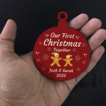 Christmas Bauble Personalised 1st Christmas Together Wood Bauble