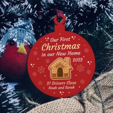 First 1st Christmas In Our New Home Personalised Wood Decoration