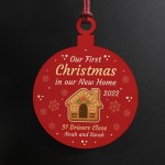 First 1st Christmas In Our New Home Personalised Wood Decoration