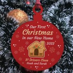 First 1st Christmas In Our New Home Personalised Wood Decoration