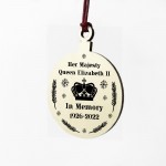  In Memory Gift Queen Elizabeth II Plaque Wood Christmas Bauble