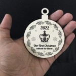 In Memory Queen Elizabeth II Plaque Wood Christmas Bauble Tree