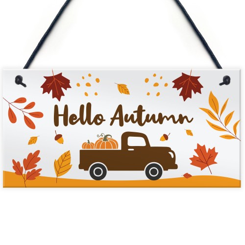 Hanging Hello Autumn Sign Autumn Gifts Autumn House Decor