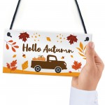 Hanging Hello Autumn Sign Autumn Gifts Autumn House Decor