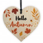 Autumn Gifts Autumn House Decor Wood Heart Hello Autumn Sign
