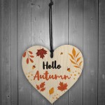 Autumn Gifts Autumn House Decor Wood Heart Hello Autumn Sign
