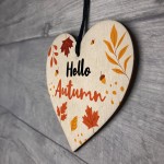 Autumn Gifts Autumn House Decor Wood Heart Hello Autumn Sign